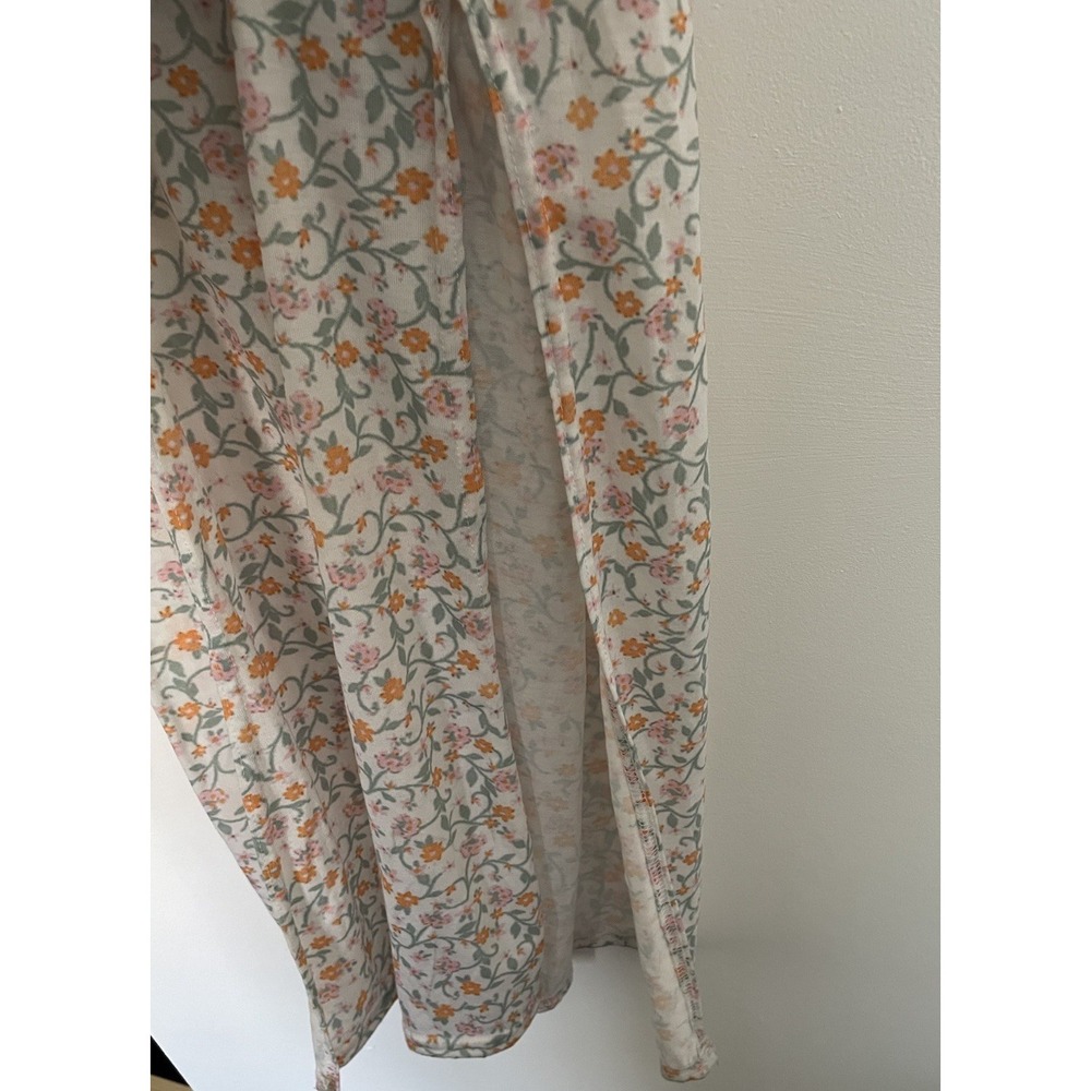 PRETTYLITTLETHING Women's Size 2 Dress Ditsy Floral Semi Sheer W Side Slits - Picture 7 of 11